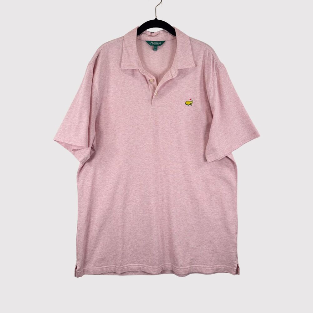 Masters Classics Mens Polo Shirt Pink Short Sleeve Stretch Performance Golf XL